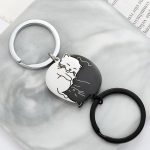 Black Cat Matching Couples Keychain – Stainless Steel Puzzle Keyring