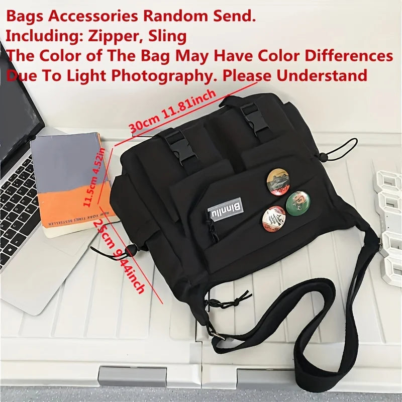 Men's Nylon Messenger Bag – Trendy Shoulder & Crossbody Bag for School or Daily Use - Image 9