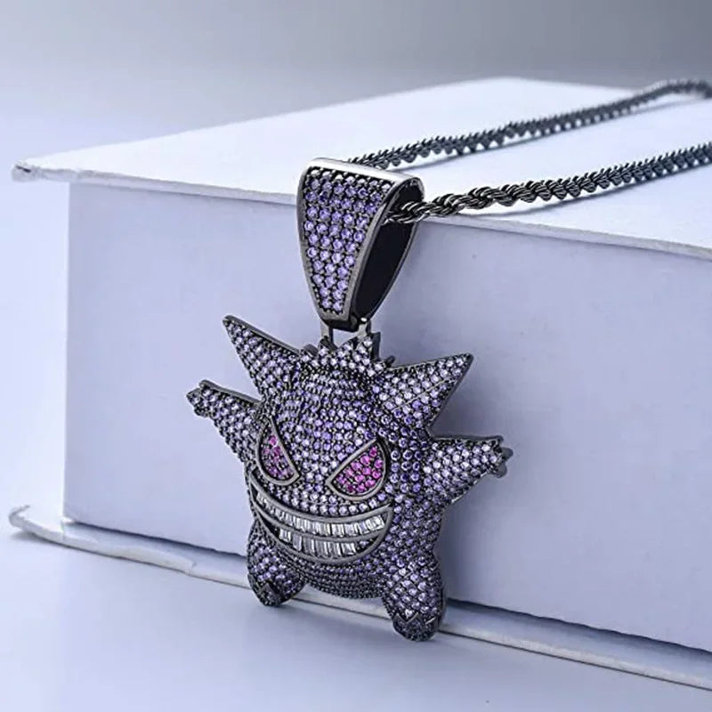 Anime Pokémon Diamond Pet Monster Pendant Necklace – Hip Hop Style Gift for Men & Women - Image 4