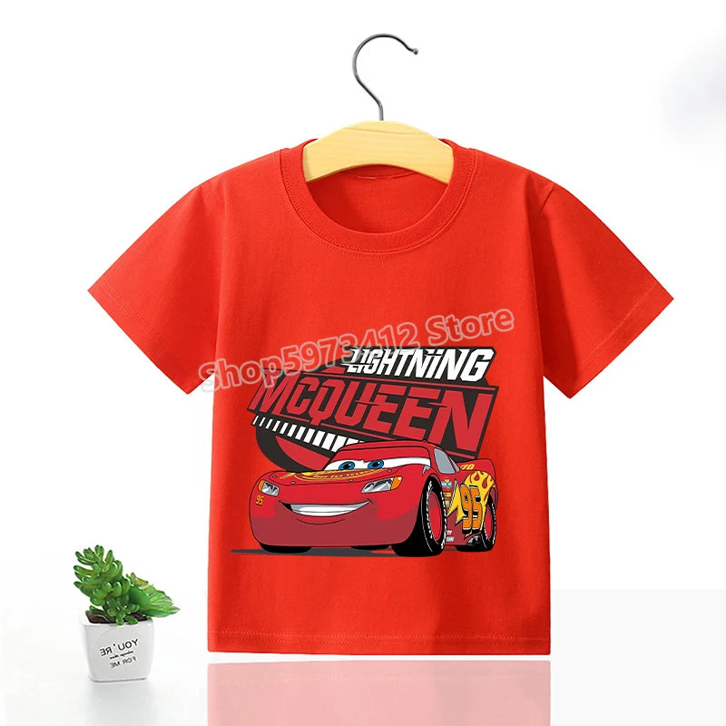 Lightning McQueen Kids T-Shirt – Disney Pixar Cars Cartoon Tee for Boys - Image 20