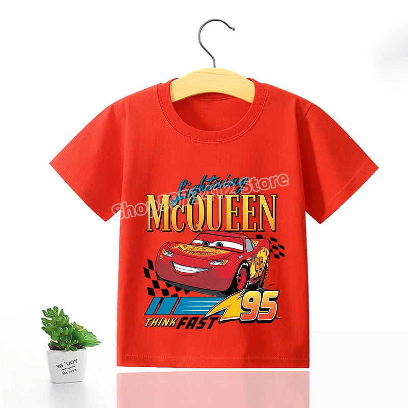 Lightning McQueen Kids T-Shirt – Disney Pixar Cars Cartoon Tee for Boys - Image 24