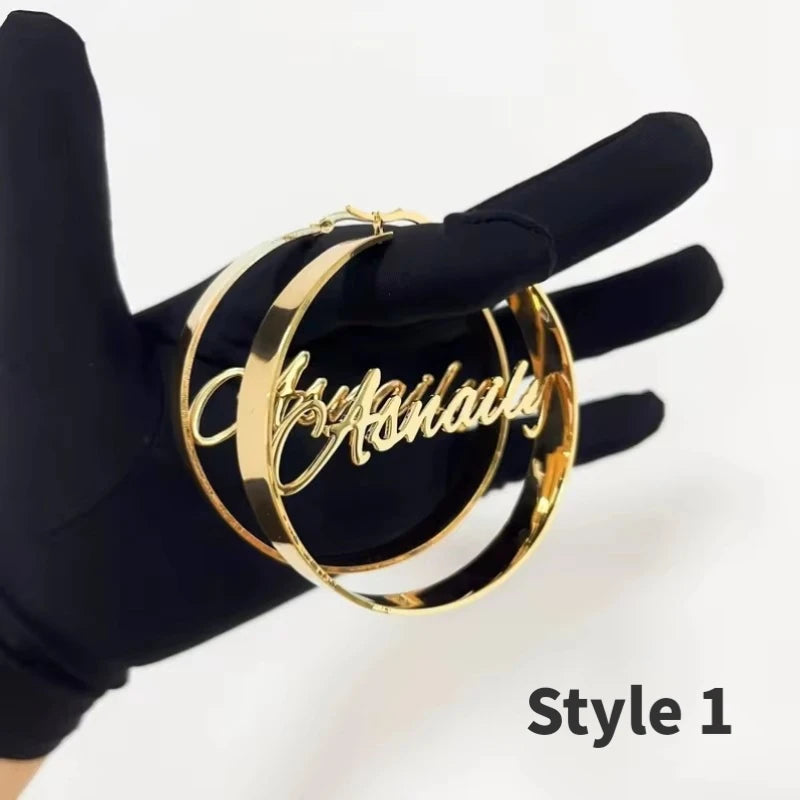 Personalized Welded Name Earrings – Custom Stainless Steel Jewelry Gift for Women - Image 9