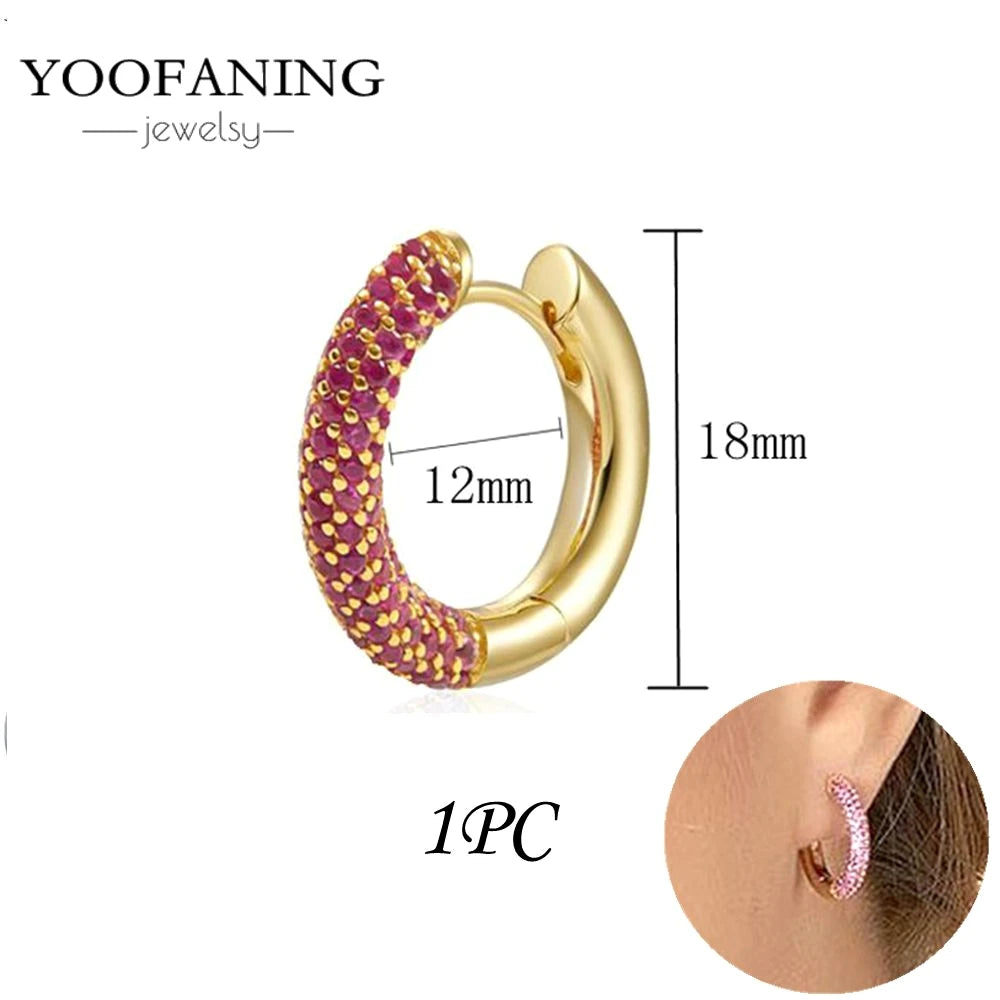 925 Sterling Silver Red Series Hoop Earrings – Red Zircon Love, Strawberry & Starfish Design - Image 17