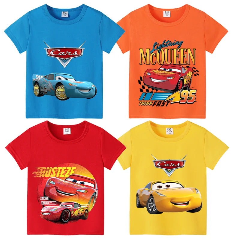 Lightning McQueen Kids T-Shirt – Disney Pixar Cars Cartoon Tee for Boys