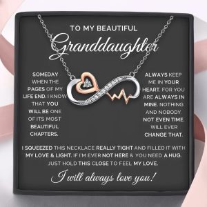 Infinite Love and Heartbeat Necklace – Meaningful Gift for Granddaughter