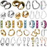 Luxury Original 925 Sterling Silver Chunky Hoop Earrings – Big Heart Circle Zircon Design