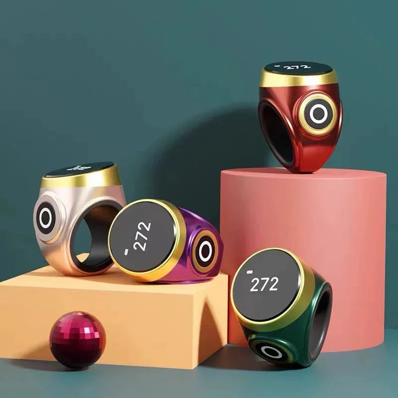 Smart Electronic Digital Finger Ring – Bluetooth Tally Counter with Vibration & Time Reminder