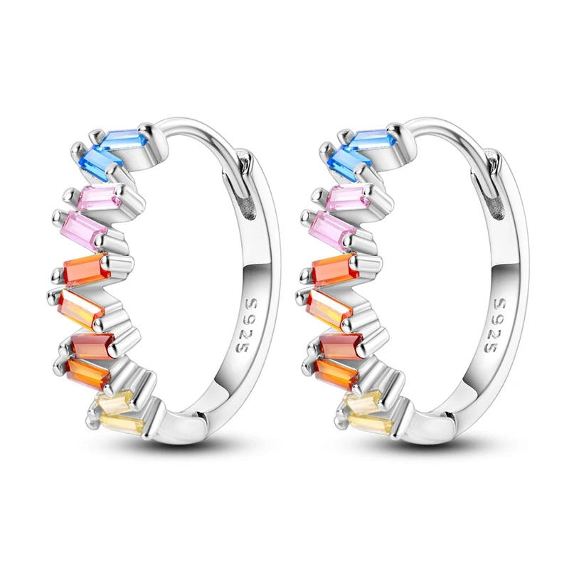 Original 925 Sterling Silver Colorful Hoop Earrings – Gold & Rose Gold for Women - Image 7