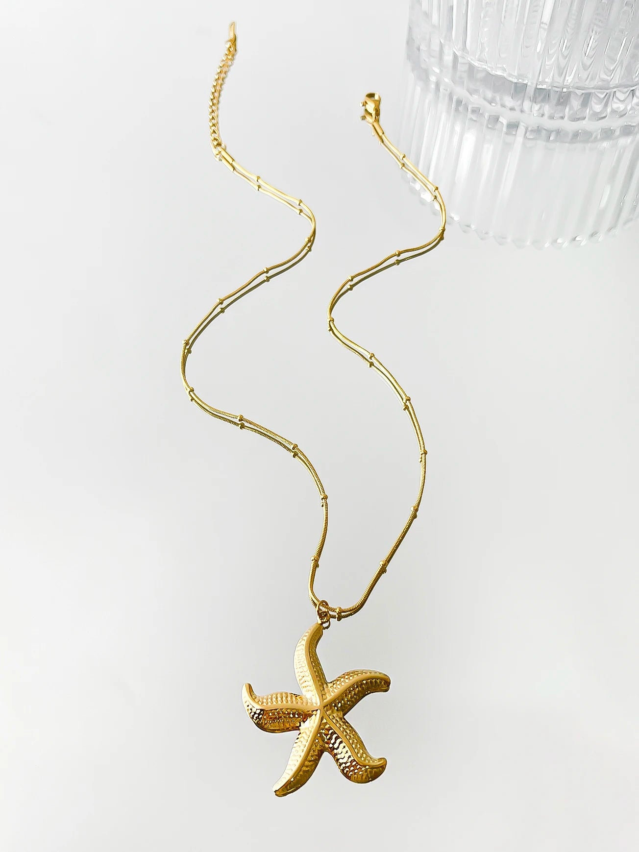 Minimalist Starfish Stripe Conch Scallop Shaped Pendant Necklace - Image 9