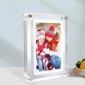 Acrylic Digital Photo Frame – 5/7 Inch IPS Display with Auto-Rotate, 4G Memory & 1000mAh Battery