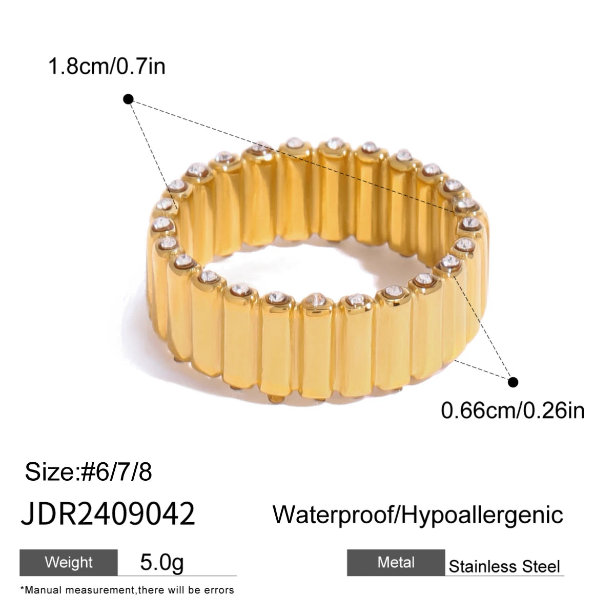Uworld Stainless Steel Finger Bracelet & Stackable Ring – Fashion Jewelry Gift for Her - Image 11