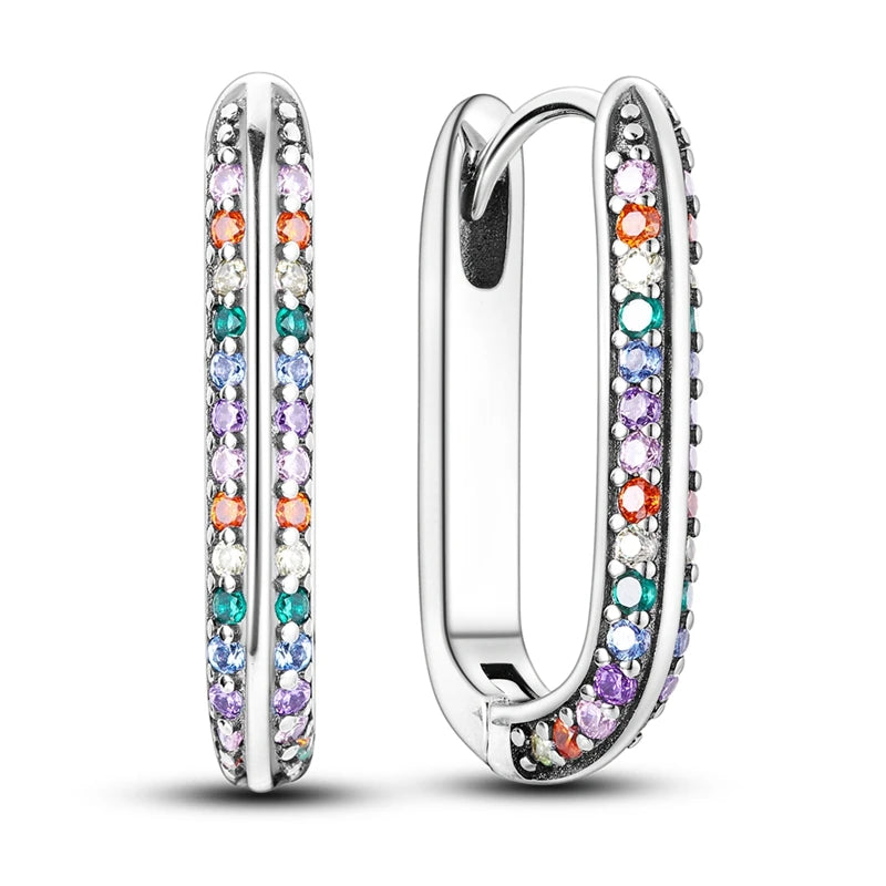 Original 925 Sterling Silver Colorful Hoop Earrings – Gold & Rose Gold for Women - Image 10