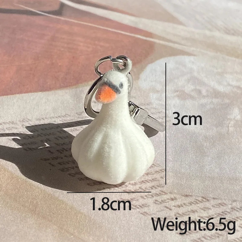 Cute Fuzzy Alpaca Charms Keychains – 3D Flocking Cartoon Animal Pendant for Bags & Gifts - Image 3