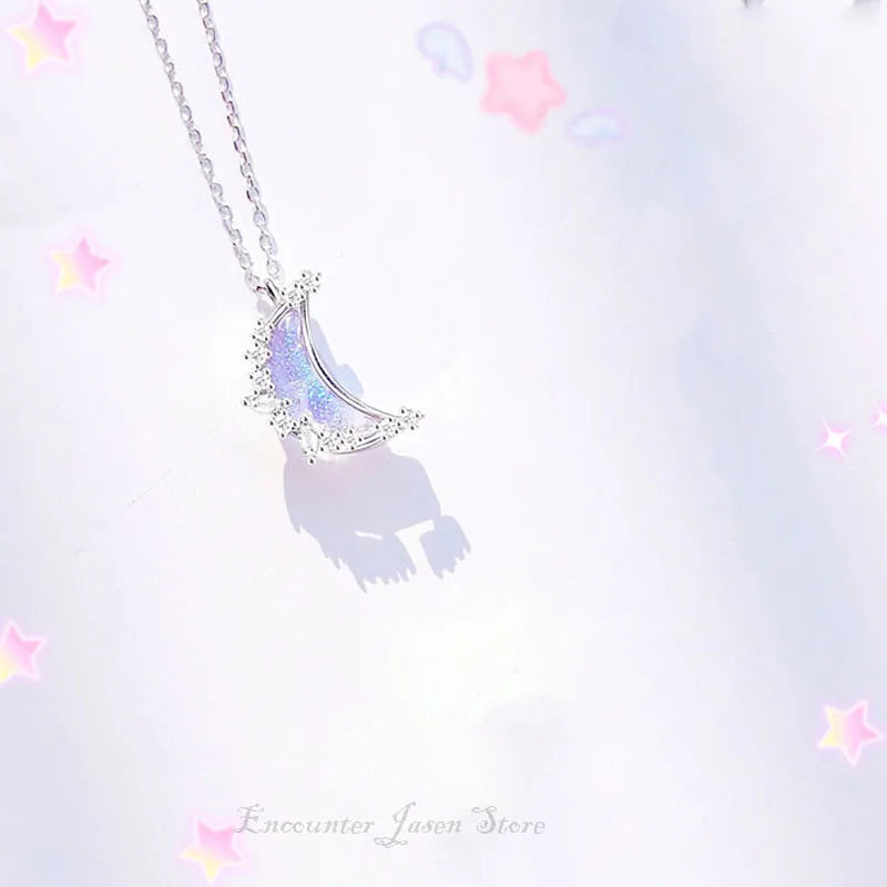 2023 Cute Star & Moon Sugar Necklace – Color-Changing Cloud Collarbone Chain for Women - Image 7