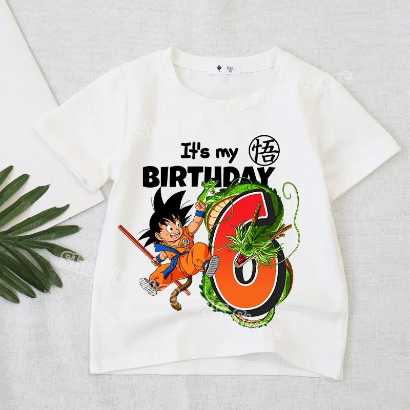 Dragon Ball Boys Birthday T-Shirt – Goku Anime Print with Number Design for Kids - Image 8