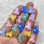 50Pcs Cute 12mm Mini Cartoon Dinosaur Resin Flatbacks – DIY Jewelry, Manicure & Hair Accessories