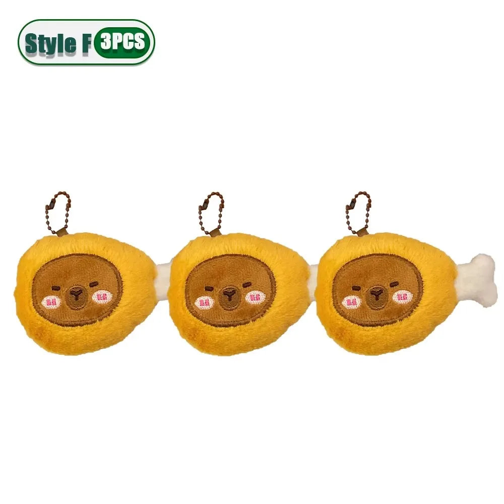 1–10PCS Gourmet Capybara Plush Pendant – Cute Cartoon Doll for Bags, Decor & Gifts - Image 14
