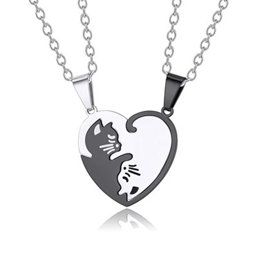 Black Cat Matching Couples Keychain – Stainless Steel Puzzle Keyring - Image 14