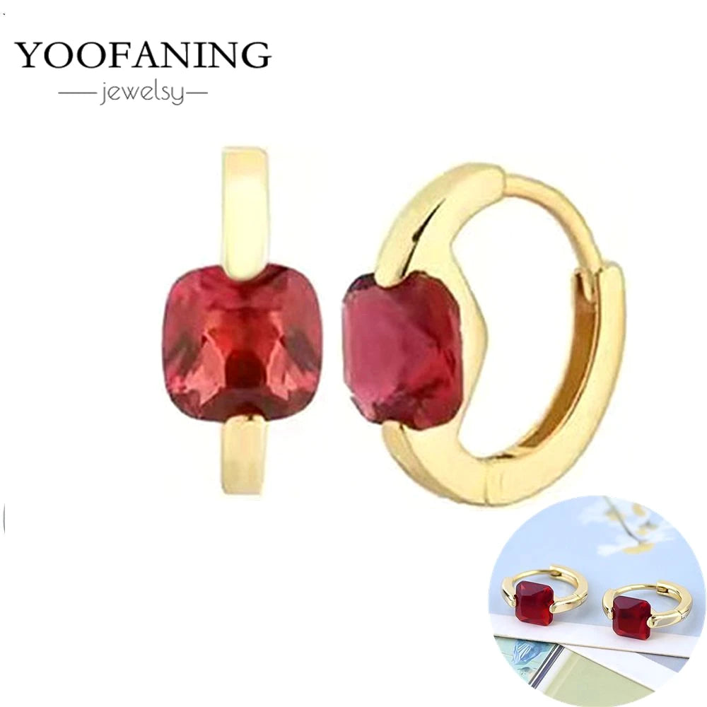 925 Sterling Silver Red Series Hoop Earrings – Red Zircon Love, Strawberry & Starfish Design - Image 18