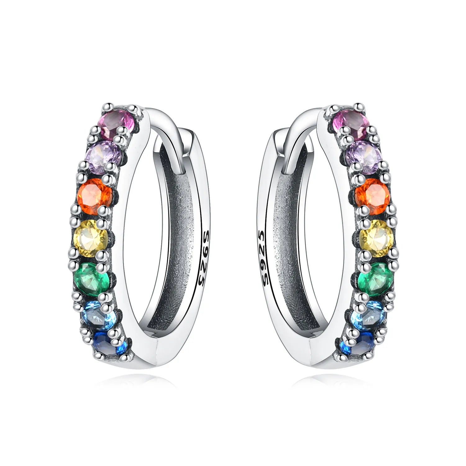 925 Sterling Silver Rainbow Series Hoop Earrings – Versatile Jewelry Gift for Women - Image 7