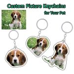 Custom Pet Dog & Cat Acrylic Keychain – Personalized Photo Cartoon Charms