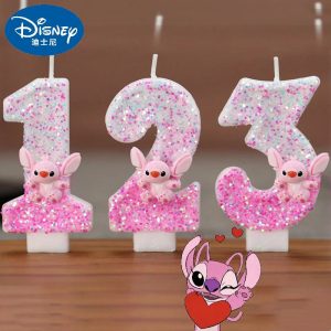 Disney Lilo & Stitch Digital Birthday Candle – Kawaii Stitch & Angel Party Decoration for Kids