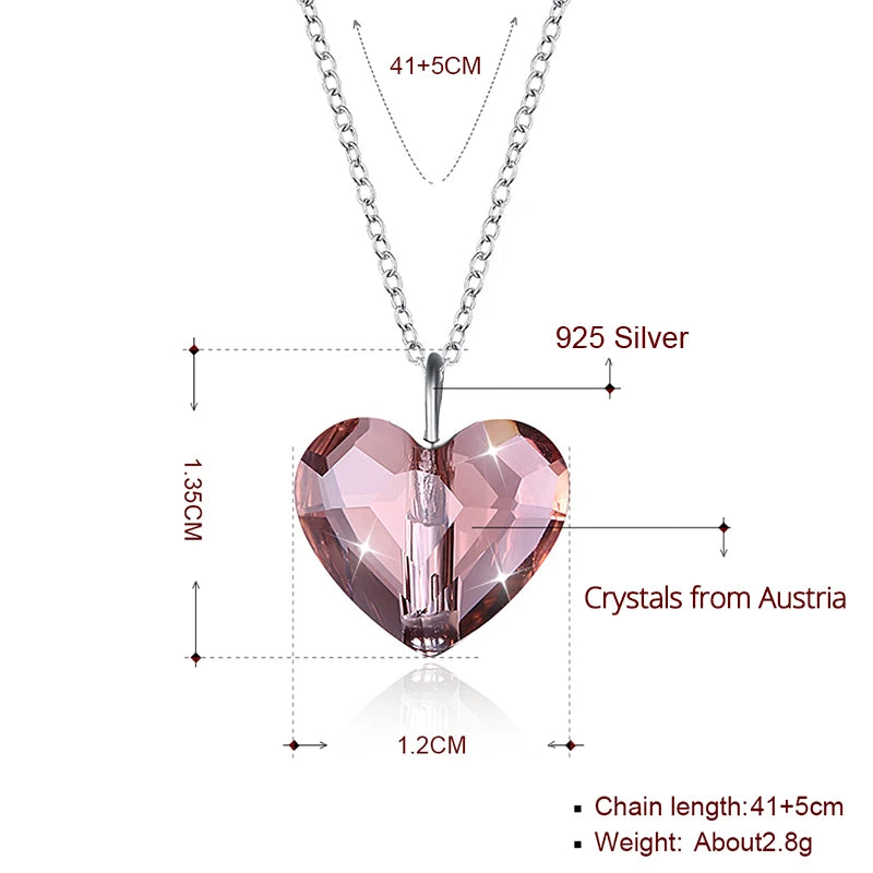 Real S925 Sterling Silver Red Heart Pendant Choker – Romantic Necklace for Women - Image 4