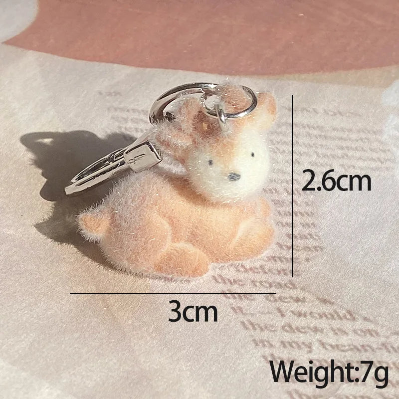 Cute Fuzzy Alpaca Charms Keychains – 3D Flocking Cartoon Animal Pendant for Bags & Gifts - Image 5