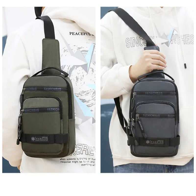 Men's Large Capacity Chest Bag – Lightweight Nylon Crossbody Shoulder Backpack for Travel - Image 2
