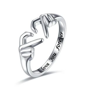 Romantic Heart Hand Hug Ring for Women & Men