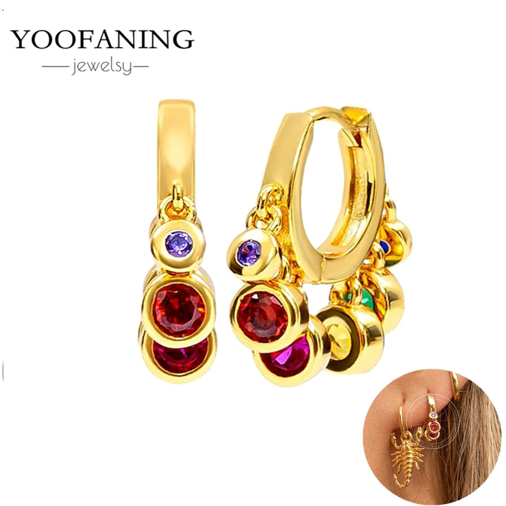 925 Sterling Silver Red Series Hoop Earrings – Red Zircon Love, Strawberry & Starfish Design - Image 16