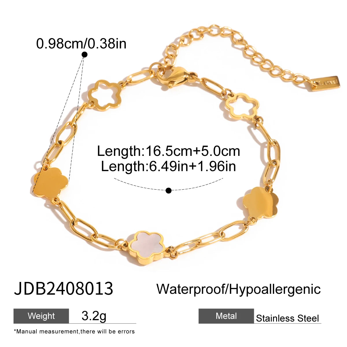 Youthway 18K Gold Plated Flower Bracelet & Necklace Set – Waterproof Classic Jewelry for Women - Image 7