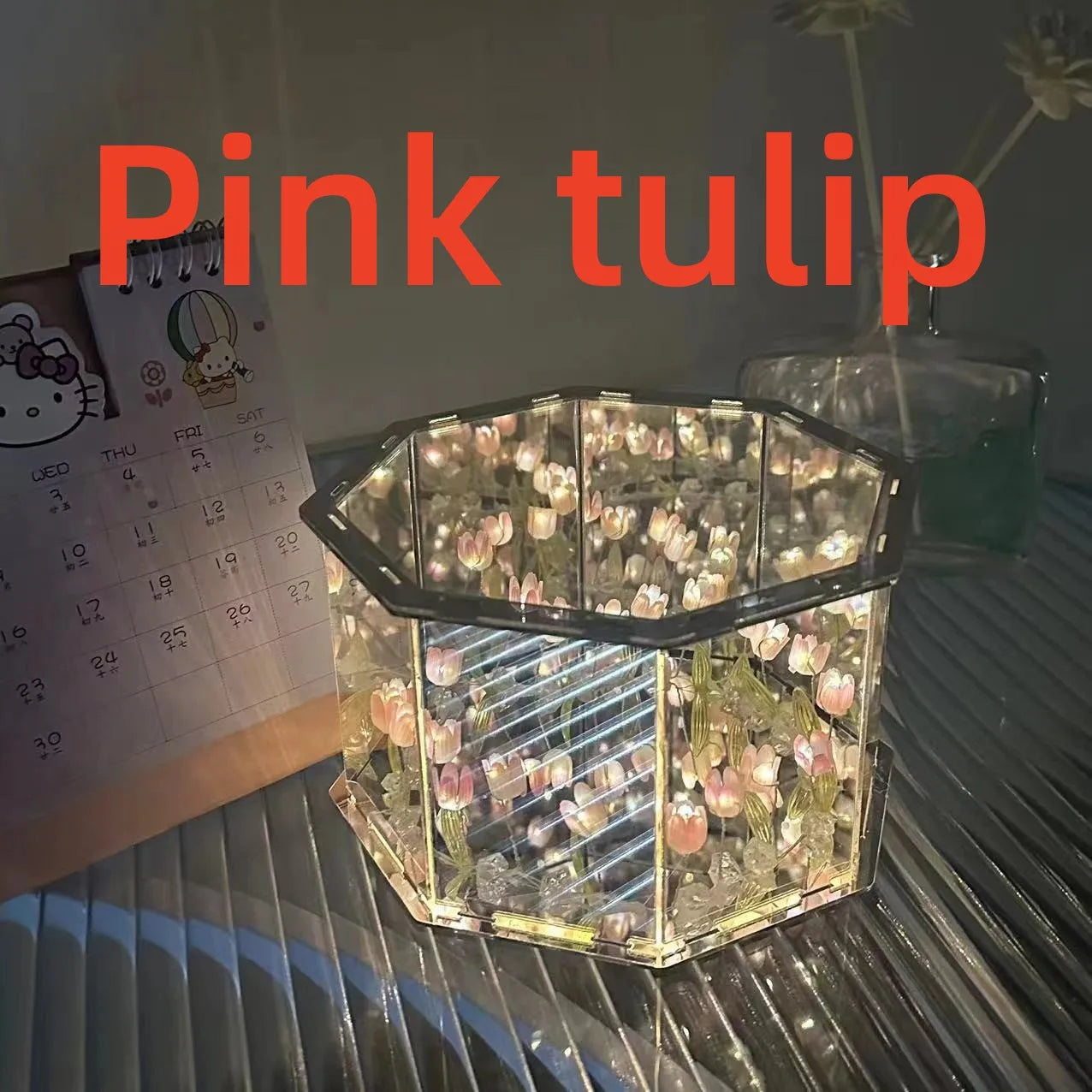 DIY Tulip Mirror Cube Lamp – 3D LED Nightlight Craft Kit & Handmade Gift - Image 11