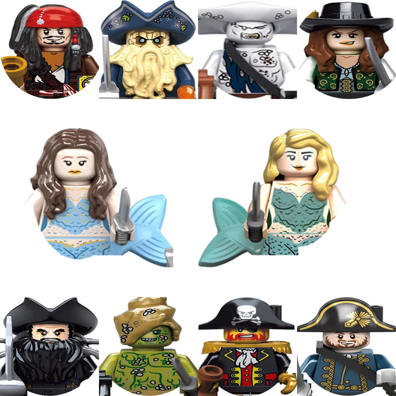 Pirates of the Caribbean Building Blocks Set – Mermaid Princess, Syrena, Sailor, Barbosa & Imperial Navy Figures
