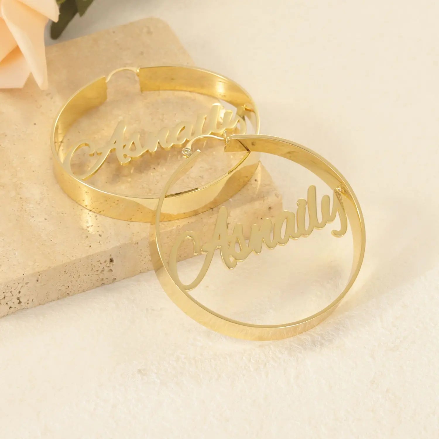 Personalized Welded Name Earrings – Custom Stainless Steel Jewelry Gift for Women - Image 3