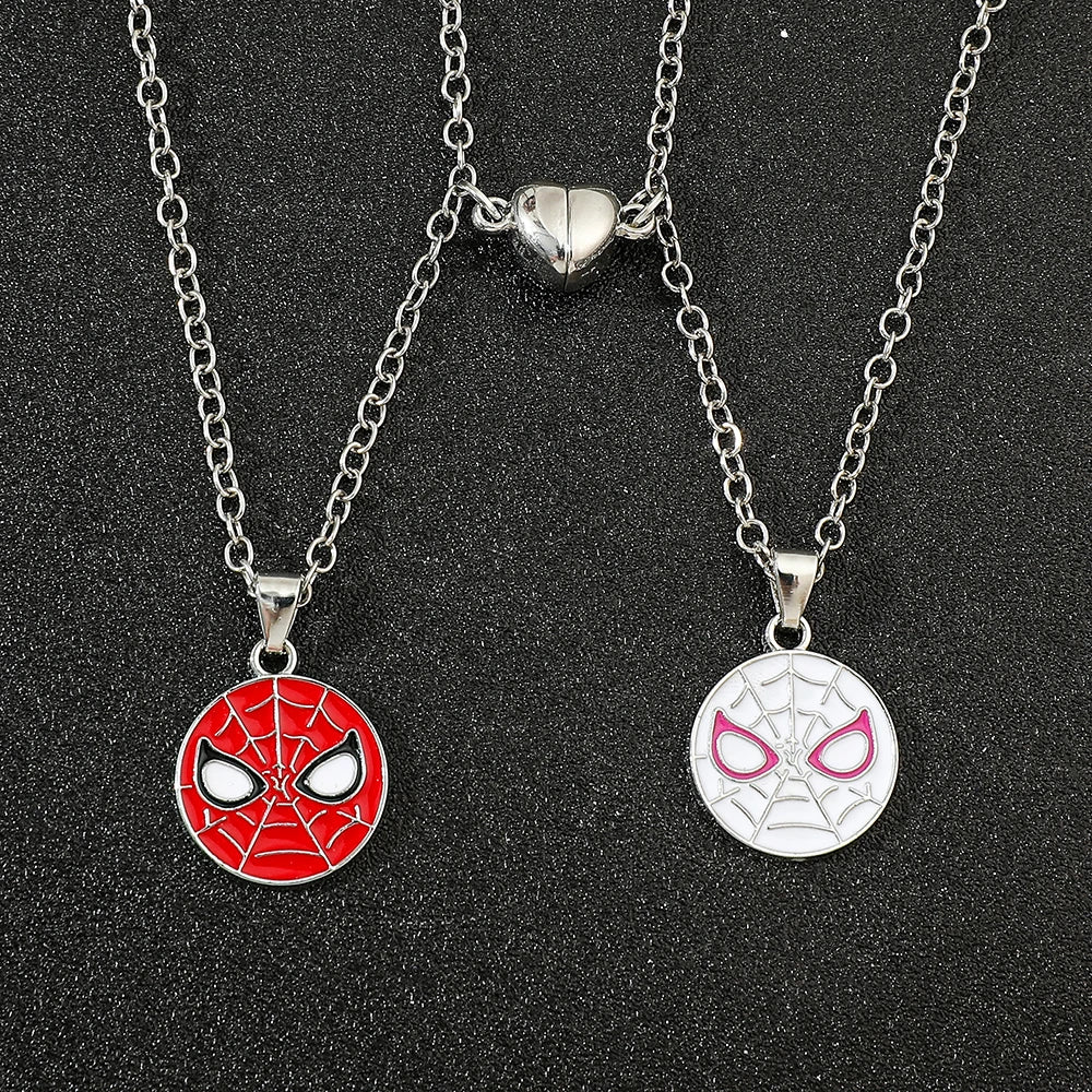 2pcs/set Marvel Superhero Spider-Man Necklace – Fashion Couple Gift for Best Friends