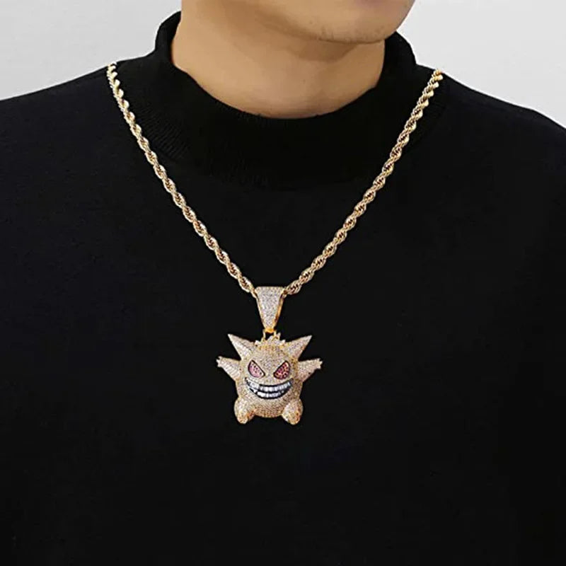 Anime Pokémon Diamond Pet Monster Pendant Necklace – Hip Hop Style Gift for Men & Women - Image 3
